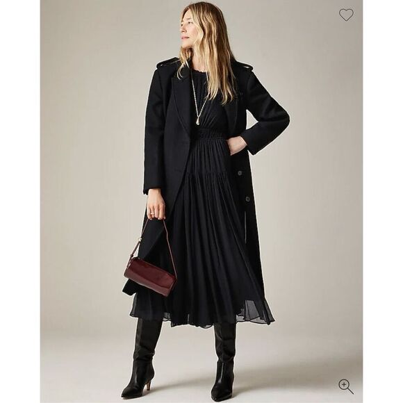 J.Crew Crinkle chiffon sheer long-sleeve dress in Black Size S NWT CF787 - Picture 11 of 11